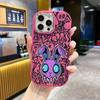 Phone Case: 2D flat design suitable for iPhone 18 17 16 15 14 13 Pro protective case, couple style, melting bunny head, Christmas and Halloween gift