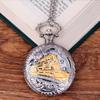 Vintage Steam Train Antique Chain Quartz Locomotive Pendant Pocket Watch Gift