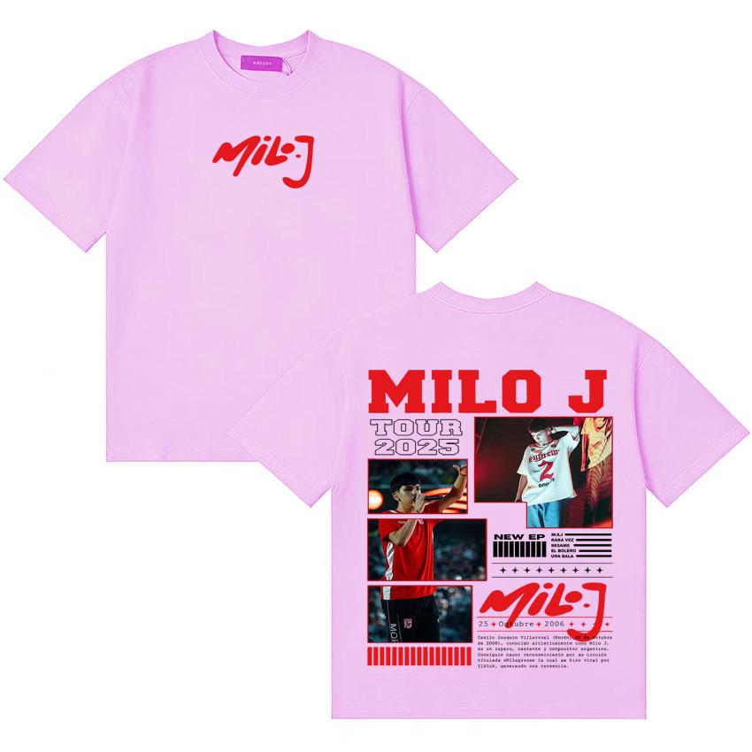 Rapper Milo J Tour Merch Tshirt Unisex Trendy Music Tshirt Unisex Women Loose High Quality Streetwear T Shirt Aesthetic Pop Tshirts