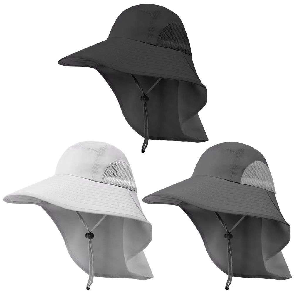 Уличная Рыболовная Шляпа Шляпа для Защиты от Солнца Регулируемая Сетчатая Рыболовная Шляпа с Защитой Шеи Сафари Туристическая Кепка для Скалолазания Пешего Туризма