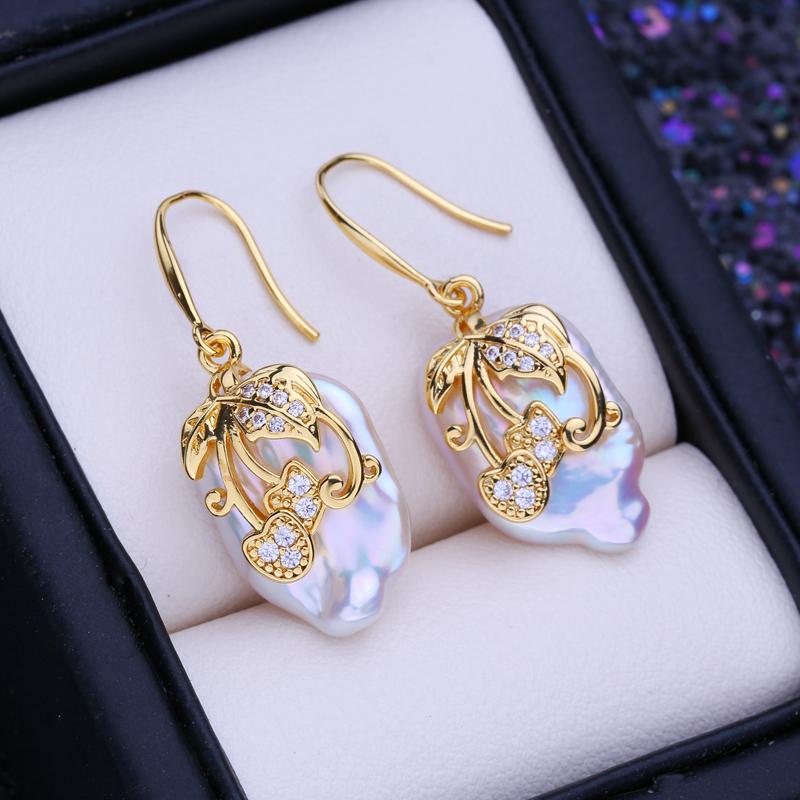 LSOOYH Ожерелье из натурального пресноводного жемчуга в стиле барокко, квадратный кулон, модные серьги-подвески для женщин, наборы ювелирных украшений с жемчугом