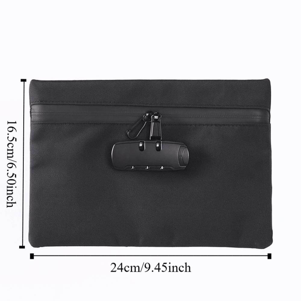 Canvas Portable Locking Pouch Combination Lock Security Document Bag Outdoor Activities