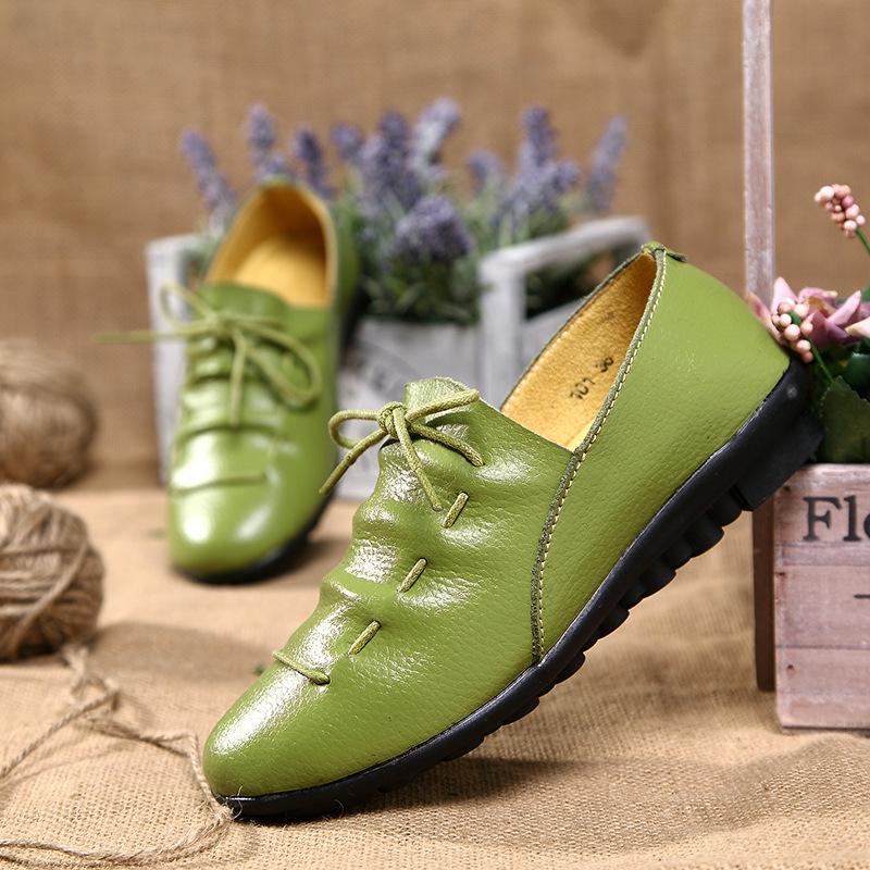 Туфли женские вечерние женские туфли на плоской подошве из натуральной кожи базовые женские туфли на шнуровке весенне-осенние туфли fgb5