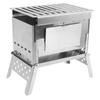 Foldable Wood Burning Stove Stainless Steel Folding Grill Portable Fire Pit  Outdoor Cooking