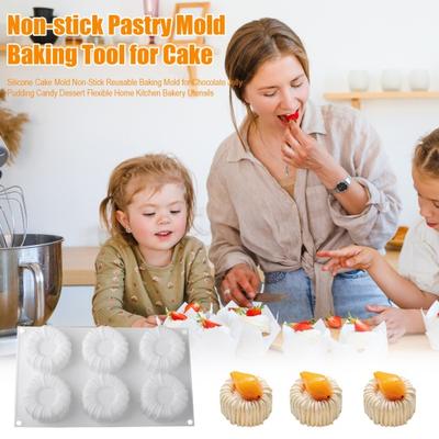 Силиконовая форма для торта Антипригарная Многоразовая форма для выпечки для шоколада, желе, пудинга, конфет, десерта Гибкая Домашняя кухня Выпечка Кухонная утварь