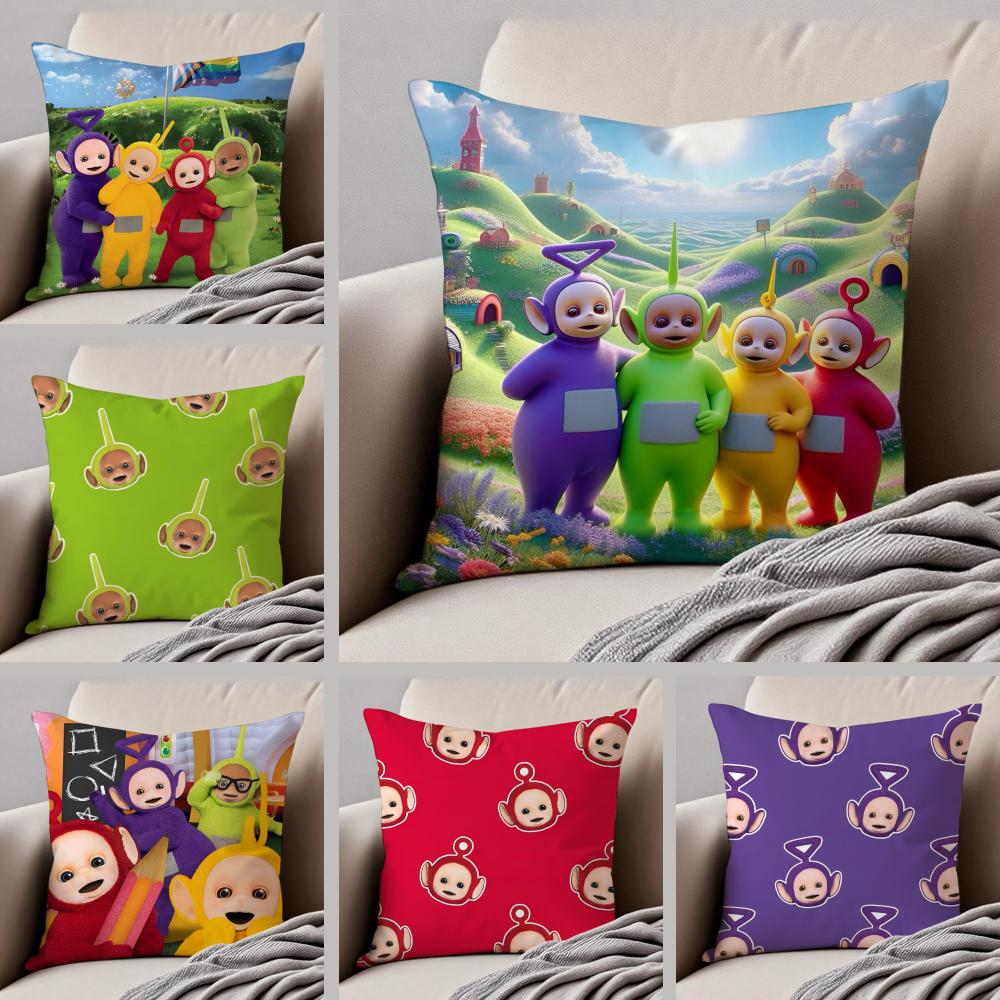 Cute teletubbies Cushion Cover Throw Pillow Cover Hidden Button Durable Polyester Chair Cushion