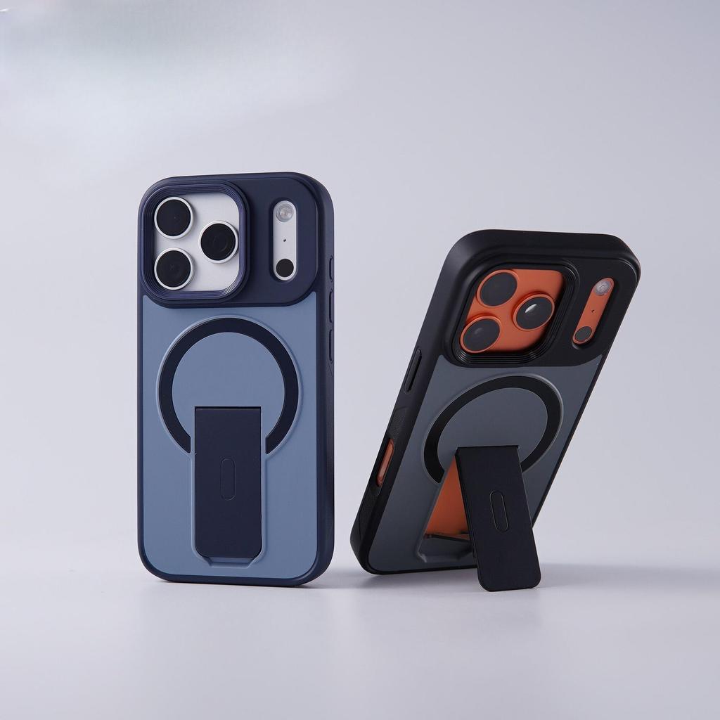 Матовый магнитный чехол-подставка для iPhone 17 Pro Max с матовым твердым покрытием