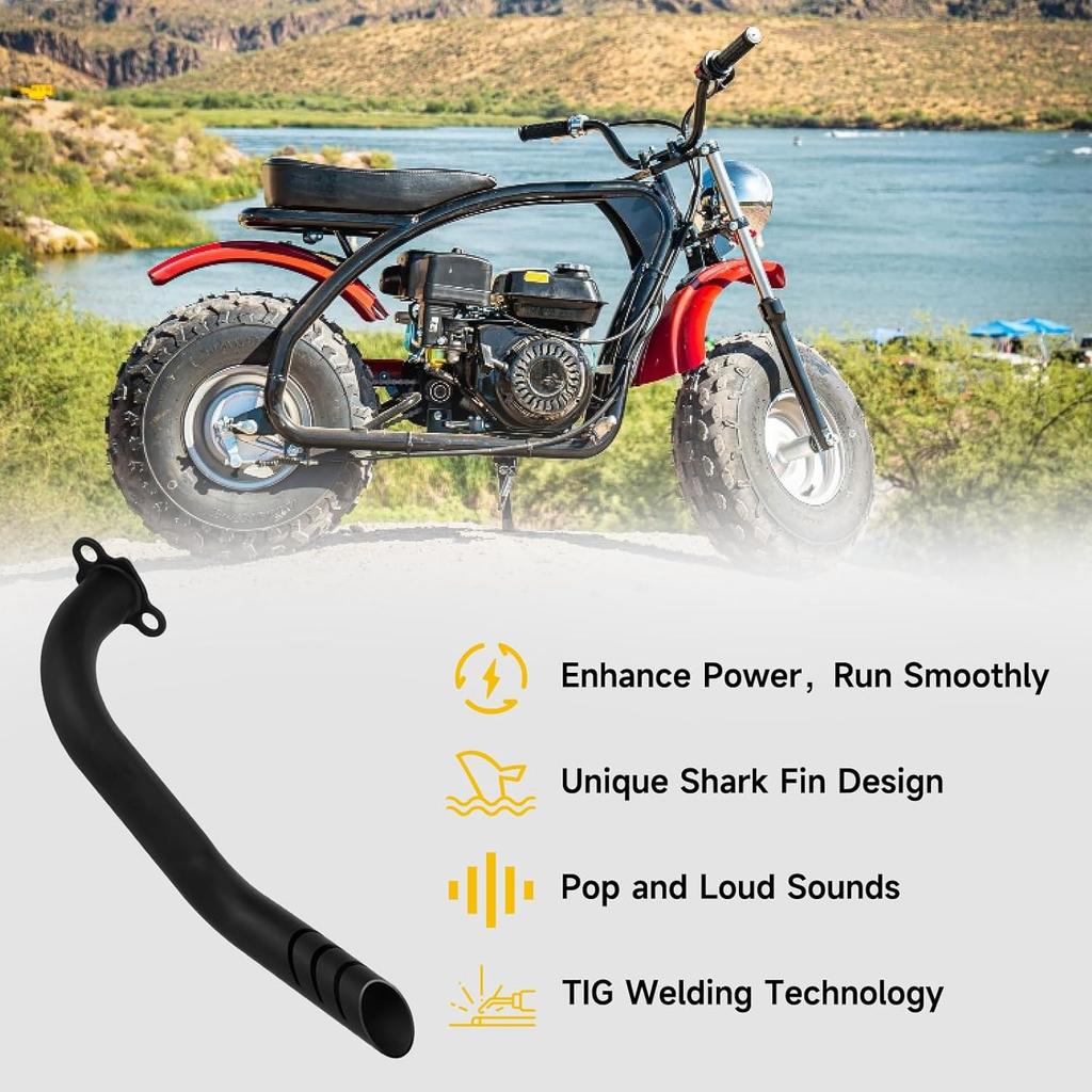 HIAORS 212cc Выхлопная труба Комплект жиклеров Совместим с Predator 224cc 196cc Мини-байк Coleman CT200U BT200X CT200U-EX Baja Warrior MB200 Axis M200 GX200