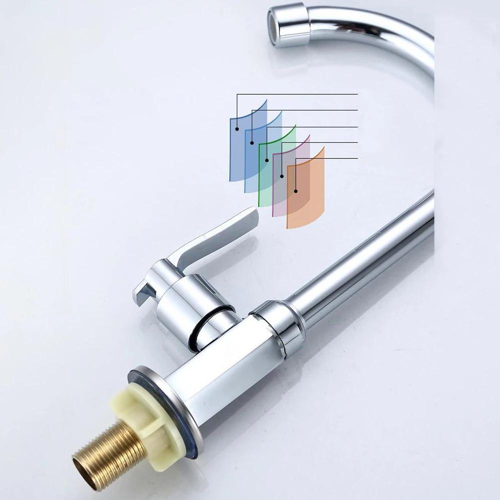 Kitchen Faucets Sink Single Cold Water Tap Kitchen Vegetable Basin Single Lever Tap Plastic Steel Large Bend Bathroom Faucets