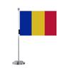 Drapeau De Bureau - Multicolore - Roumanie - 14 X 21 Cm - Polyester - Acier Inoxydable