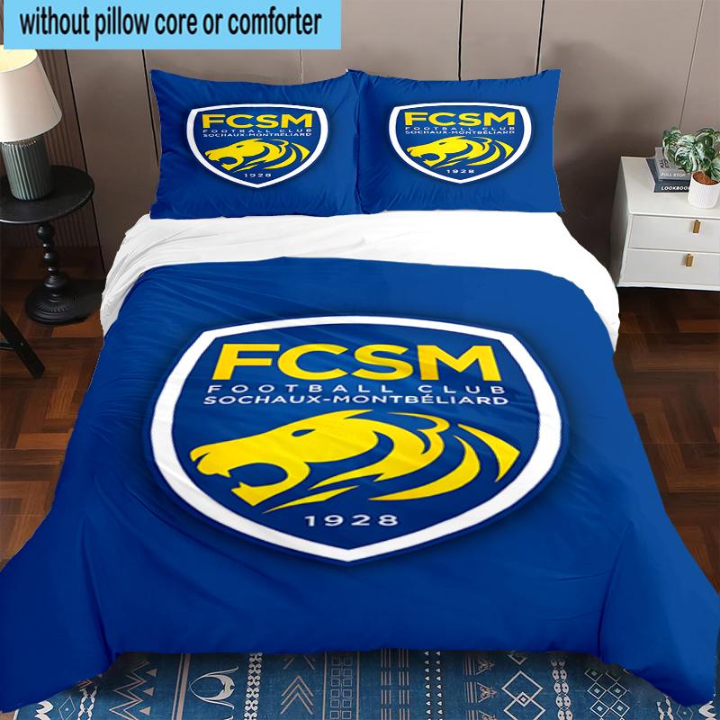 3PCS Fcsm Football Club Emblem Bedding Set,Including 1pc Duvet Cover And 2pcs Pillowcases Perfect for Bedroom, Dormitory, Fan Christmas gift