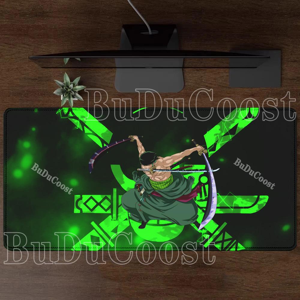 Mouse Pad Anime Roronoa Zoro One Piece Computer HD printing Gaming Mousepad PC Keyboard Carpet overlock Office esports Desk Mat