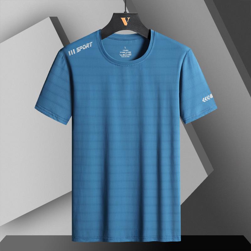Men's Plus Size Summer Sports Ice Silk T-Shirt – Casual Short-Sleeve Top