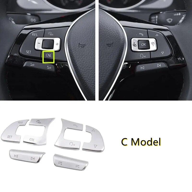 Интерьер автомобиля Многофункциональный руль ACC Кнопка переключения громкости Декоративные кнопки наклейки подходят для VW Golf 7 MK7 Passat B8