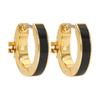 Tory Burch Серьги из латуни, эмали, кубического циркония для женщин, золотой/черный 24A155515_720
