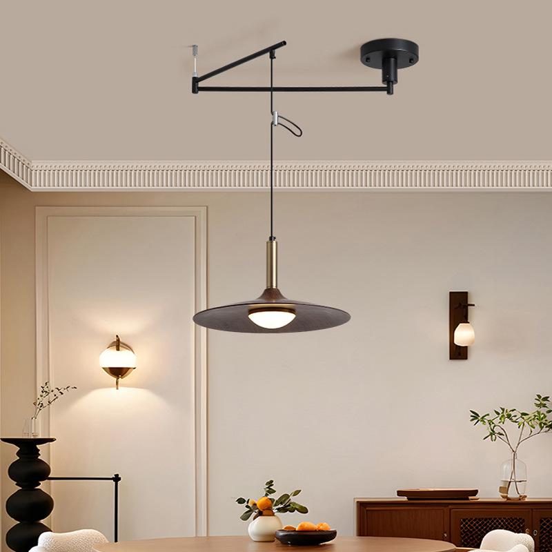 Ретро люстра из массива дерева в стиле середины века для обеденных и барных зон