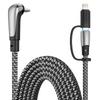 Hot Selling USB C Elbow Fast Charging Data Cable for Mobile Phone IPhone/ Type C Flat Reflective Braided Wire