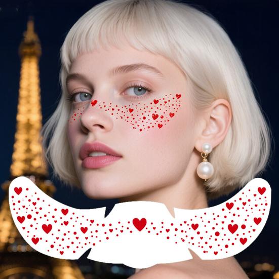 Temporary Tattoo Sticker, Red Freckles Face Tattoo, Waterproof Temporary Freckles Tattoo for Adults Festive Party Makeup