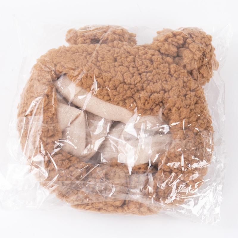 Cute bear ear cat headwear birthday costume plush cat hood hat for small dogs pet accessories