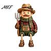 Collectible Resin Figurine Christmas Stocking Holder, Mantel Sitting Leg Hook, Holiday Decoration Ornament Festive Character for Home Fireplace