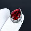 Red Garnet Gemstone Ring, 925 Sterling Silver Jewelry, Handmade Ring, Red Garnet Statement Silver Ring, Birthday Gifts For Birthday