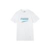 Puma Downtown Tee Letter Print Comfortable Casual Sports Color Block Short Sleeve T-Shirt Unisex Tops White 630113-02