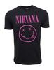 Унисекс Взрослая Повседневная Графическая Футболка NIRVANA FAUX SMILE с Розовой Т-...