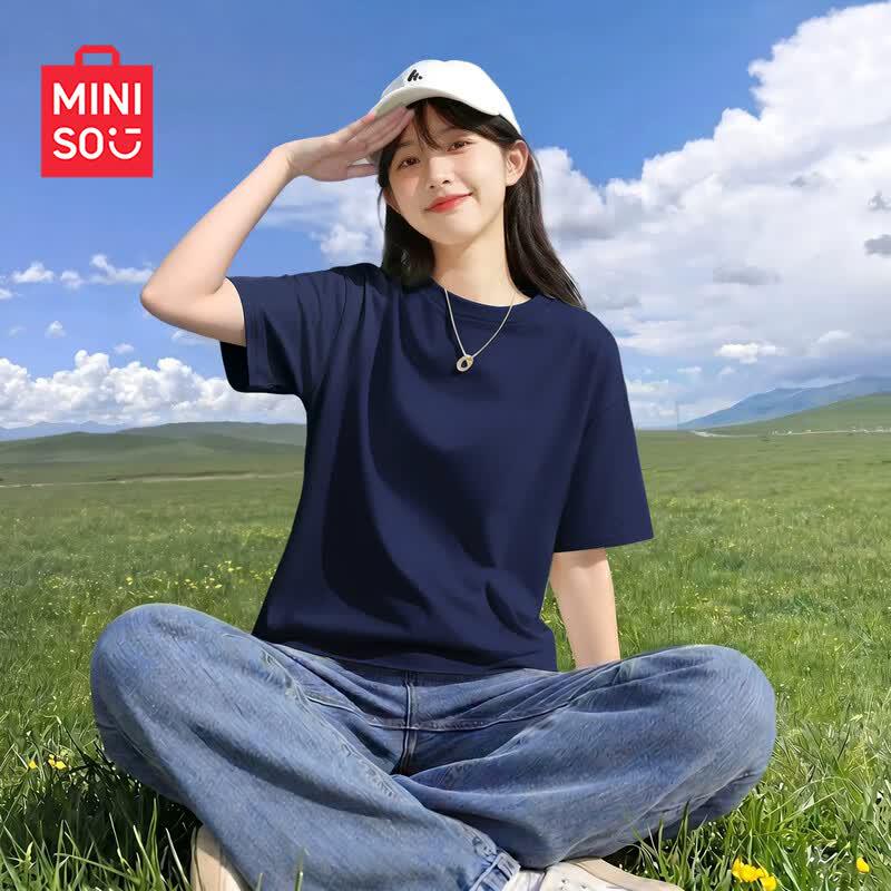 MINISO Женская хлопковая свободная футболка