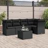 VidaXL Garden Lounge Set 6 Pcs with Cushions Black Wicker 3249444
