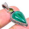 Подвеска из стерлингового серебра 925 пробы с натуральным малахитом и драгоценным камнем перидот 1,42 дюйма k5n54