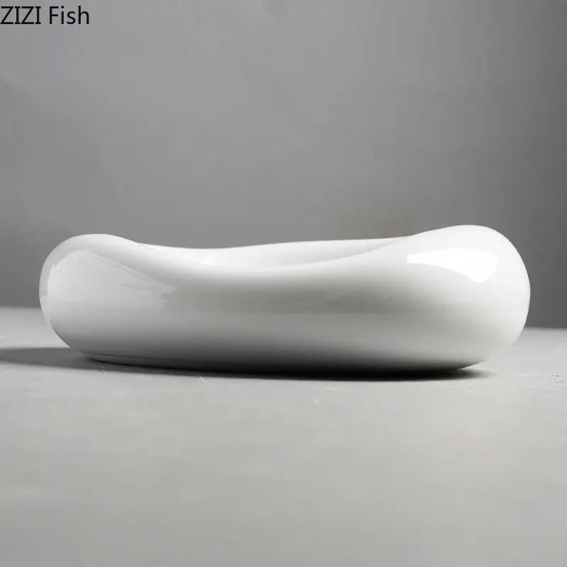 Керамическая тарелка неправильной формы, современное украшение для еды, основное блюдо, ресторан, десерт, стейк, тарелка, креативная домашняя кухонная посуда