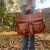 18 Inch Leather Messenger Bag for Laptop Briefcase Best Computer Satchel Distressed Bag,Handmade Bag for Men, Leather Bag, Leather Satchel