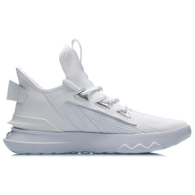 Li Ning Модные нескользящие поддерживающие дышащие упругие низкие повседневные кроссовки мужские белые AGLQ073-1