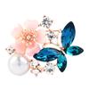 Rhinestone Flower Pearl Butterfly Pin Brooches For Women Classic Insect Party Office Butterfly Brooch Gifts