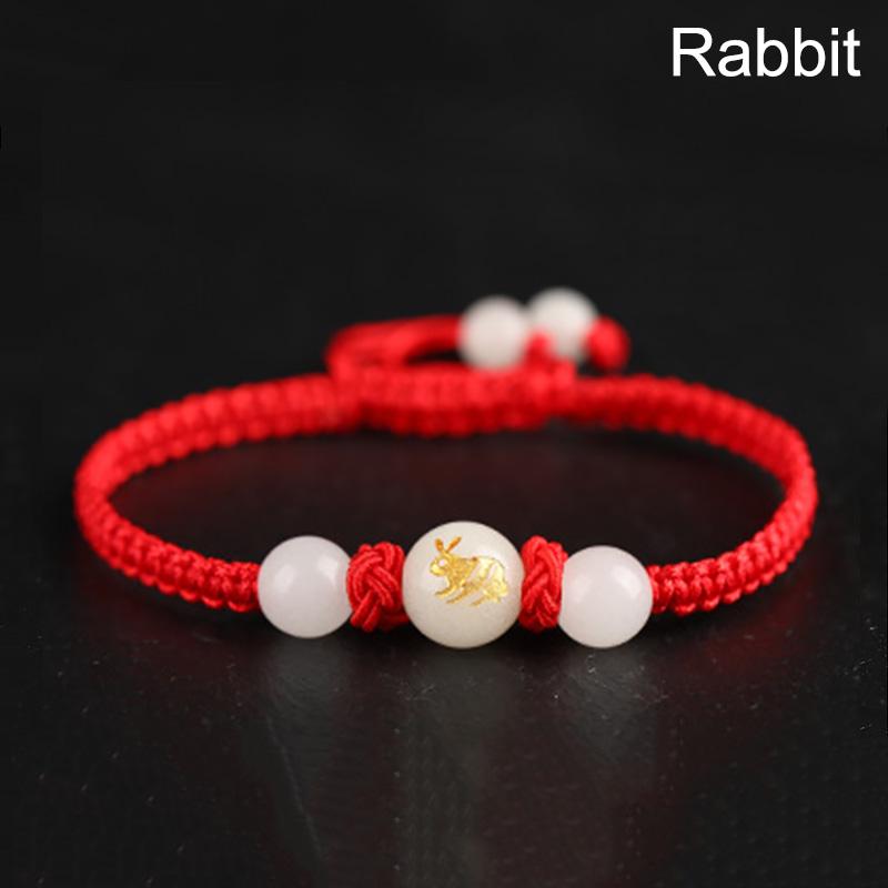1PC Wristband Red Rope Zodiac Signs Luminous Stone Braided Bracelets Handmade Lucky Unisex