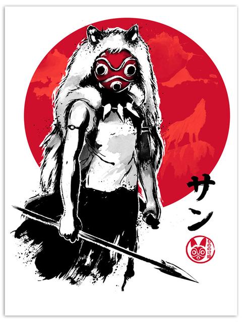 Холст в скандинавском стиле, современный печатный аниме-плакат Хаяо Миядзаки, украшение дома, настенная живопись, картина для гостиной, модульная без рамки