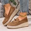 Модные Богемные Цветные Туфли-Лоферы с Бусинами Женские Осенние Удобные Конопляные На Танкетке Модные Кисточки Замшевые Туфли Слипоны