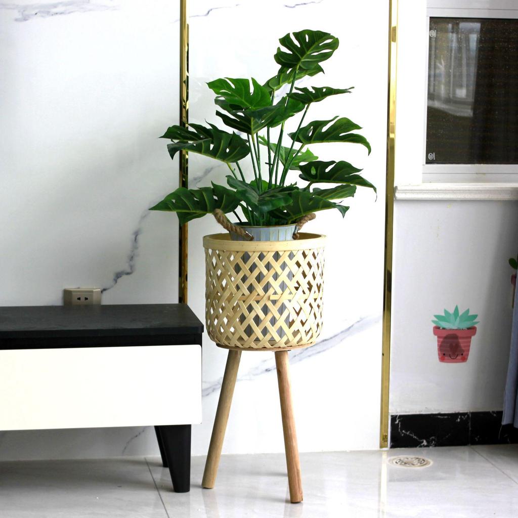 Bamboo Wooden Plant Stand for Living Room or Balcony