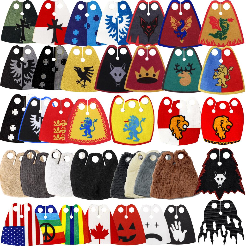 Набор Строительных Блоков MOC Офицерская Накидка Рыцари Льва Средневековье Фигурки Аксессуары Шарф Накидка из Искусственного Меха Блоки Игрушки Подарок Мальчикам