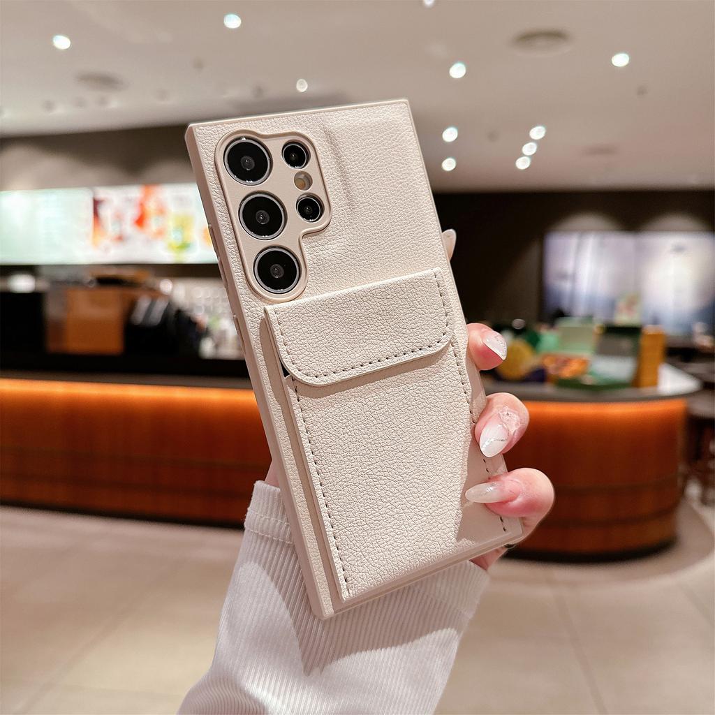 Lychee Leather Pattern Suitable for Samsung Galaxy S25ultra Leather Mobile Phone Case S24plus Card Bag Holder