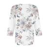 Women's Stand Collar 3/4 Sleeve Printed Top T-shirt