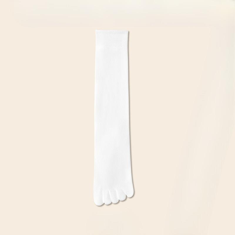 Женские осенние дезодорирующие влагоотводящие носки с пятью пальцами до икры из хлопка