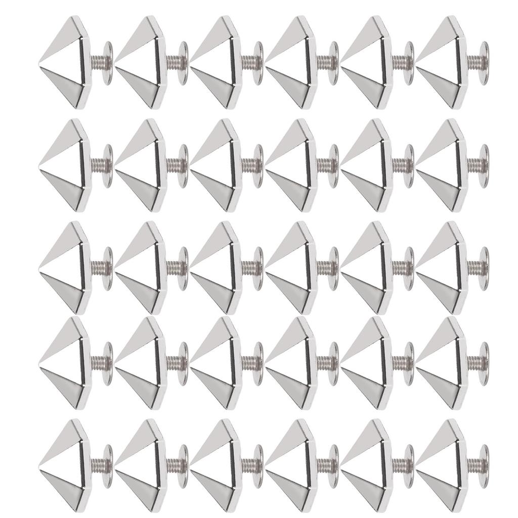 30 Sets Screw Rivets Multifunctional 12mm Gold Color Hex Pyramid Shape Iron Screw Leather Craft Rivets for Handcraft