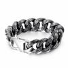 Punk Link Chain Bracelet Men Stainless Steel Mysterious Symbol Charm Pulseira Masculina Heavy Chunky Armband Jewelry