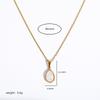 Rz Hot Selling Opal Jewelry Water Droplet Opal Pendant Necklace Anti Tarnish Stainless Steel Sweater Chain Fashion Necklace