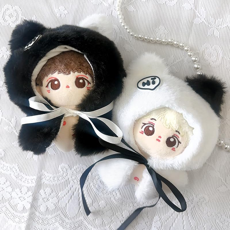 Fluffy Cat Poncho, White, for 10cm Plush Toy [Item]