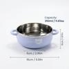 Kids Cartoon 304 Stainless Steel Bowl Double Handles Student Rice Salad Fruit Ramen Bowls Double-Wall Drop-Resistant Tableware