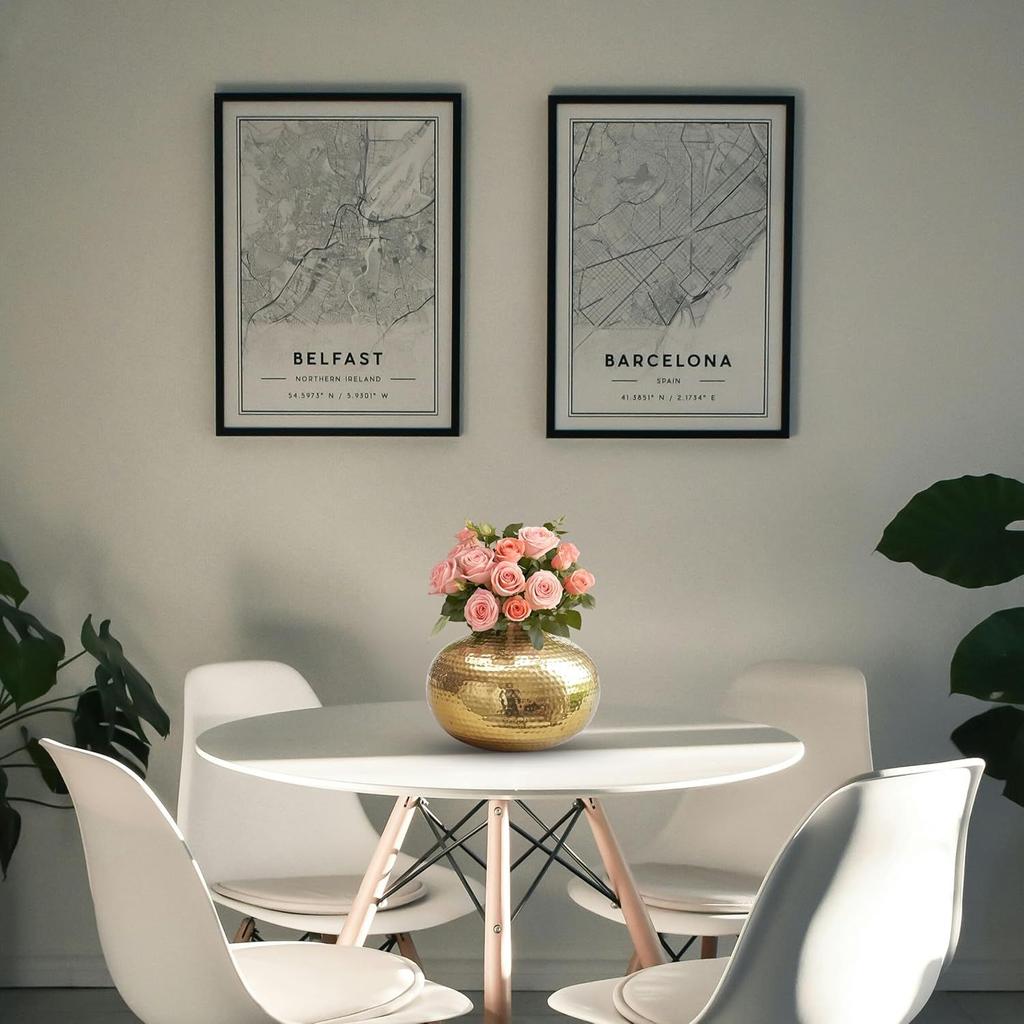 Металлическая ваза для цветов для домашнего декора | Настольный декоративный предмет для спальни, гостиной, офиса | Лучший подарок на свадьбу, фестивали, день рождения |