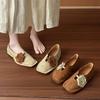 Retro Niche Flower Square Head Shoes Women's Summer and Autumn Flat Soft-soled Handmade Shoes Children