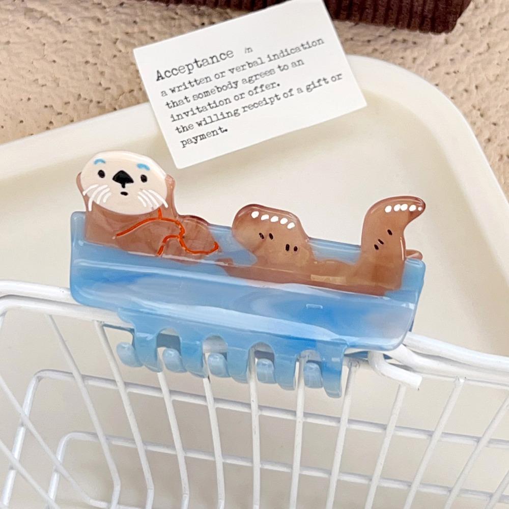 Little Raccoon Cute Cat Crab Clip Sweet Small Shark Clip Trendy Cartoon Animal Hair Claw  Girls